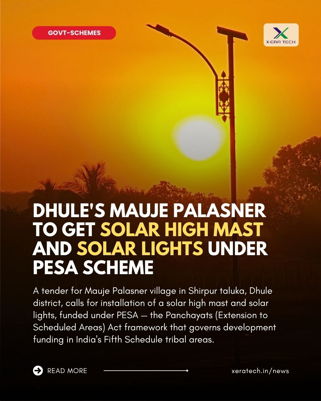 Dhule's Mauje Palasner to Get Solar High Mast and Solar Lights Under PESA Scheme