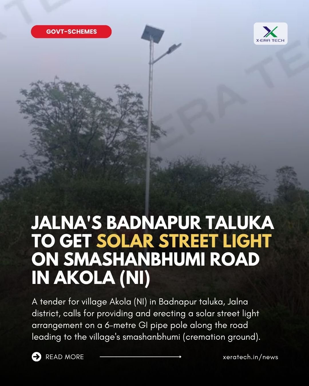 Jalna's Badnapur Taluka to Get Solar Street Light on Smashanbhumi Road in Akola (NI)