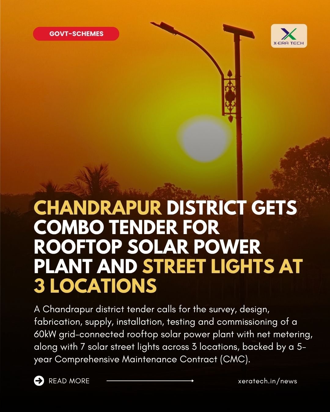 Chandrapur District Gets Combo Tender for Rooftop Solar Power Plant and Street Lights at 3 Locations