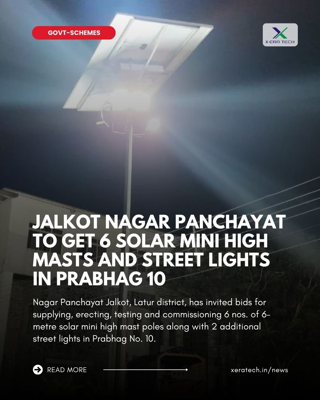 Jalkot Nagar Panchayat to Get 6 Solar Mini High Masts and Street Lights in Prabhag 10