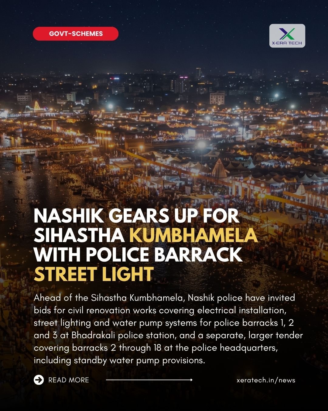 Nashik Gears Up for Sihastha Kumbhamela With Police Barrack Street Light and Water Pump Renovation