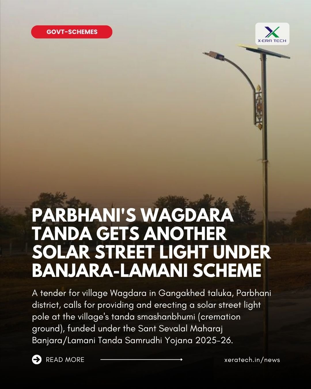 Parbhani's Wagdara Tanda Gets Another Solar Street Light Under Banjara-Lamani Scheme