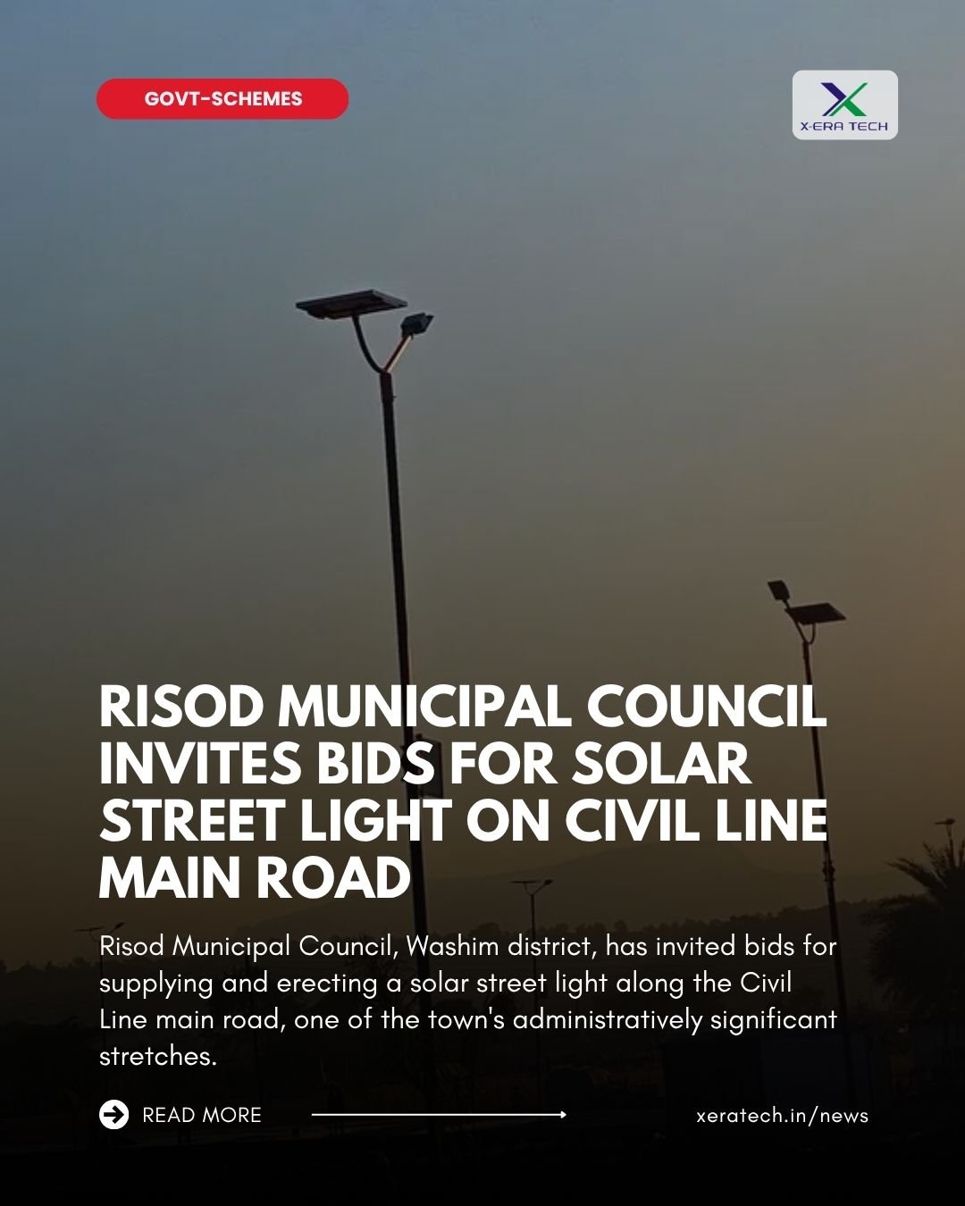 Risod Municipal Council Invites Bids for Solar Street Light on Civil Line Main Road
