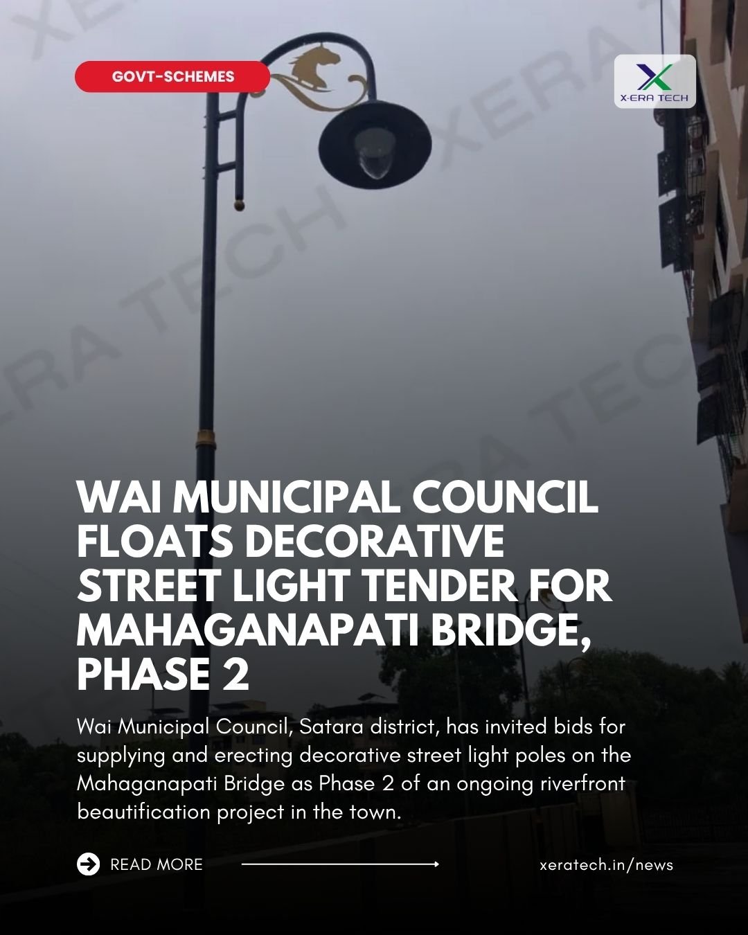 Wai Municipal Council Floats Decorative Street Light Tender for Mahaganapati Bridge, Phase 2