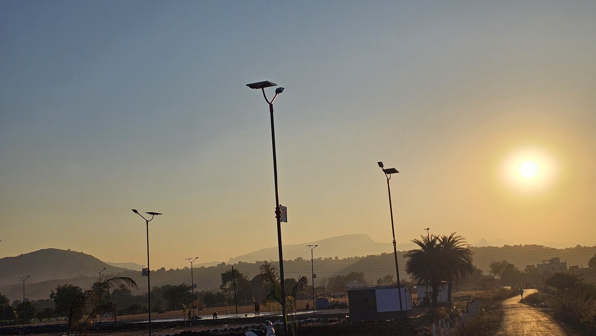 Designer Solar Street Light Installation at Wisdom Industrial Park thumbnail 3