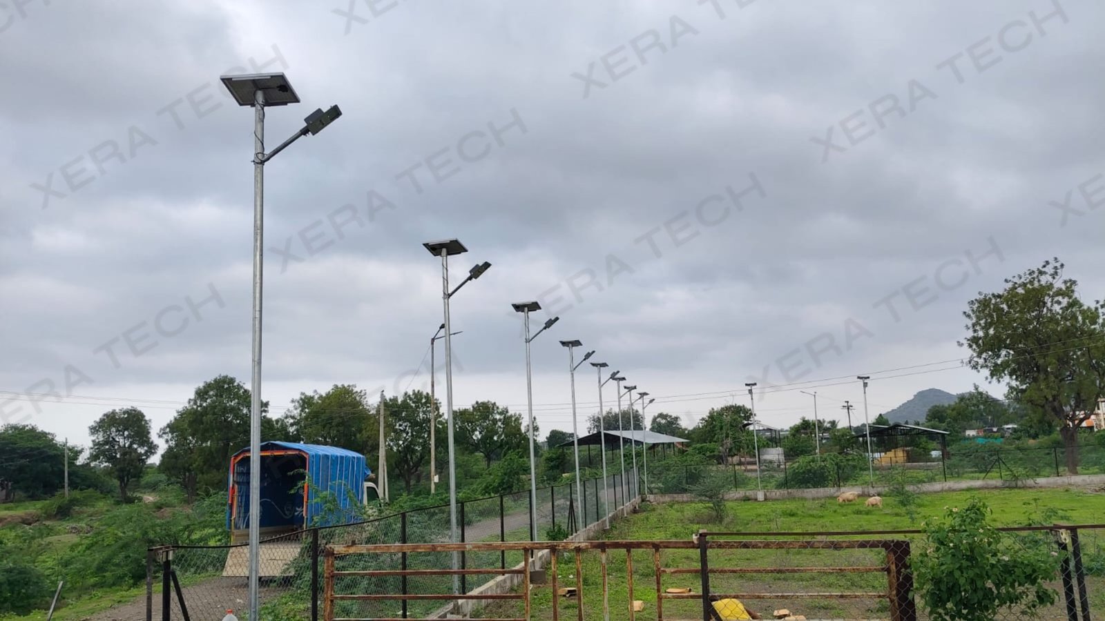 Solar Street Light Row Installation at Kalwan – Solar, Road Lighting in Kalwan, Nashik, Maharashtra | Xera Tech