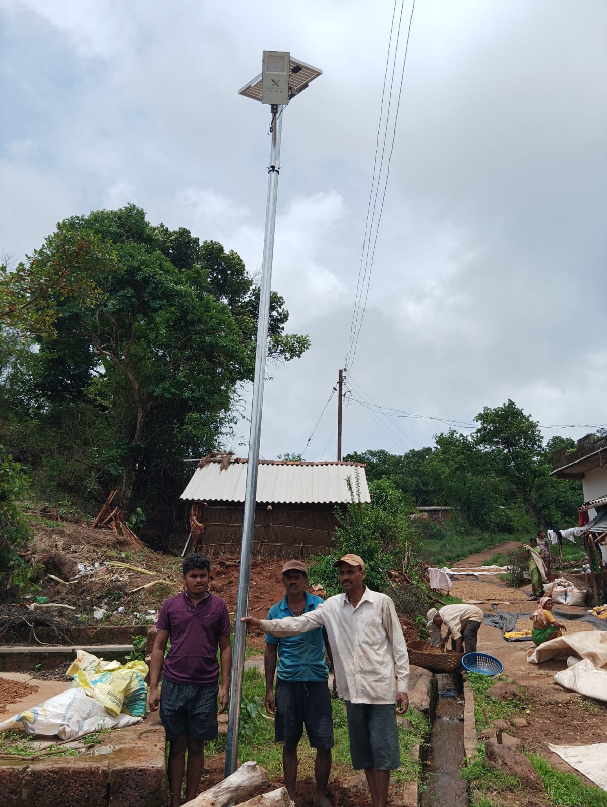 Solar street lights installation 