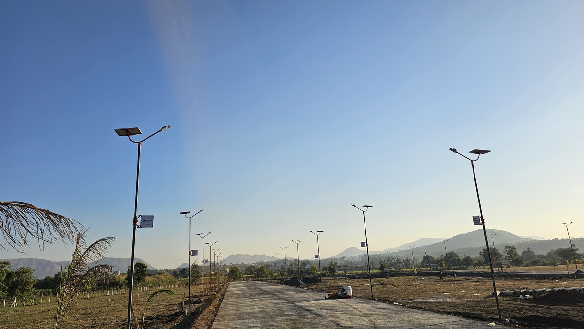 LED solar street light installation at Wisdom Industrial Park Nashik -- Xera Tech Maharashtra