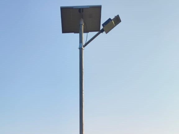 Solar street light installation Kotamgaon Nashik Maharashtra zero Scope 2 emissions outdoor lighting -- Xera Tech